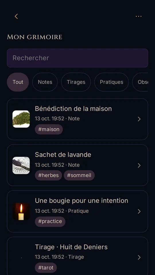 Ton grimoire privé : notes, tirages et pratiques